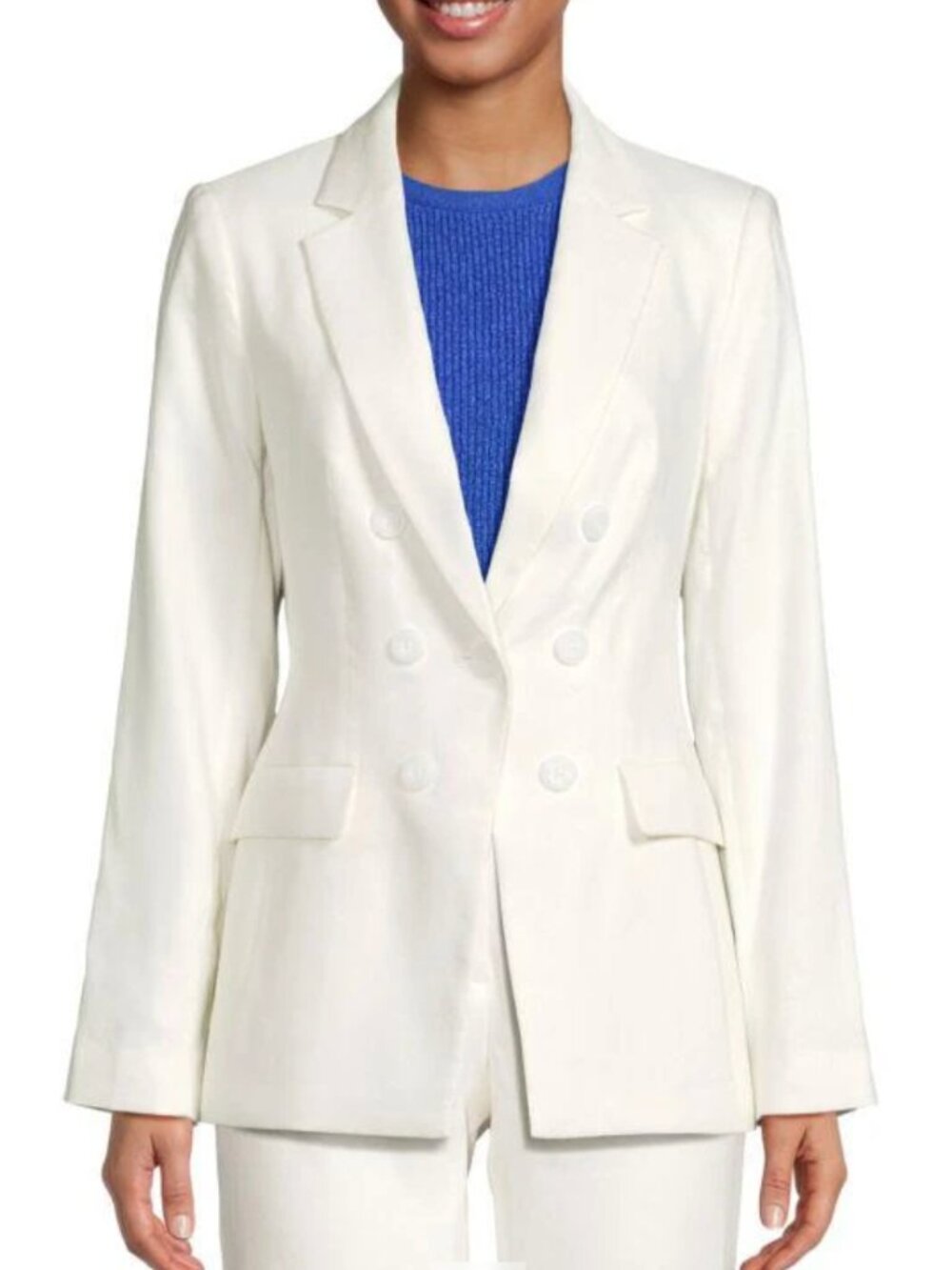 Calvin Klein Women’s Notch Lapel Linen Blend Blazer 10 NWOT
